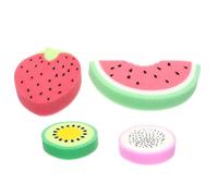 PHENOFICE Lot de 4 Éponges de Bain Exfoliantes de Fruits, Texture Douce pour Garçon et Filles, Élimine les Cellules Mortes, Accessoires de Ludiques et Colorés Couleur Couleur Aléatoire