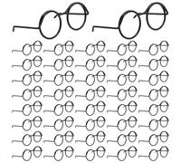 PHENOFICE Lot de 50 Mini Lunettes De Soleil pour PoupéEs en MéTal - Accessoires Miniatures pour Maison De PoupéE Et Projets De Loisirs CréAtifs - Petites Lunettes Rondes 1.38X0.98X0.59 Pouce
