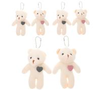 PHENOFICE Lot De 6 Mini Pendentifs Ours Pour , Porte-Clés Animal, Ornement Décoratif Pour , Porte-Clés Pour À , Porte-Clés Ours En Peluche