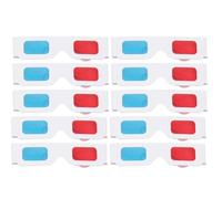 PHENOFICE Lunettes 3D Rouge et Bleu en Papier Légères et Faciles à Transporter Lot de 10 pour Jeux et Films 3D