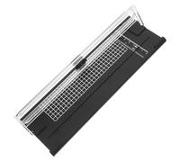 PHENOFICE Massicot Manuel de Bureau Noir pour Papier A4, Outil de Découpe Portable en Plastique Robuste, Adapté Scrapbooking Activités Créatives, Usage Photos