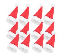 PHENOFICE Mini Chapeaux de Père Lot de 50 Rouges en Tissu Brossé de Décorations Portables de pour Sapin et Arts Créatifs