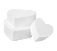 PHENOFICE Moule à Gâteau en Polystyrène Forme Cœur 3 Tailles pour Modelage De Gâteaux, Décoration De Fête, Réutilisable pour Pâtisserie Créative