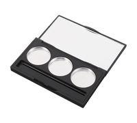 PHENOFICE Palette de Maquillage Vide Noire 3 Compartiments en Plastique Emplacement Pinceau, Design Portable Multifonctionnel pour Femmes et Filles en Voyage