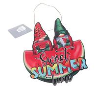 PHENOFICE Panneau D'été Suspendu De Pastèque Motif Gnome Dessin Animé Décoration De Porte En Bois