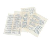 PHENOFICE Papier de Transfert pour Céramique Bleu, 4 Feuilles Pratiques à Découper en Différentes Formes, Décalcomanies Délicates pour Poterie sous Glaçure