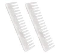 PHENOFICE Peignes à Dents Larges pour Femmes en Acétate Blanc, Lot de 2, Antistatiques, Légers Coiffage Quotidien et Voyage