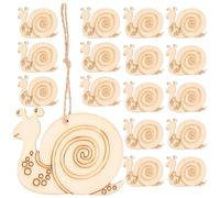 PHENOFICE Peinture et Bricolage pour Garçon et Filles 50 Tranches de Bois D'escargot Prêtes à Peindre, Matériau Synthétique sans Bavure, Accessoires Corde pour Décoration DIY