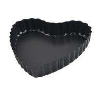 PHENOFICE Plateau De Cuisson à Fond Vivant Plateau De Gâteau De Coeur Mini-casserole Plat De Cuisson Ovale Moule à Mousse Moule à Coeur Quiche Coeur Black Revêtement Antiadhésif
