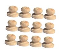 PHENOFICE Poignées de Tampon à Cire en Bois 12 Pcs Rond 5 Cm Accessoires pour Scrapbooking et Mariage Usage Créatif Loisirs Artistiques