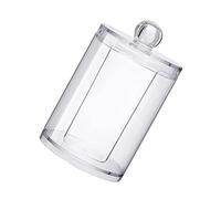 PHENOFICE Porte-Coton Démaquillant Transparent avec Couvercle Pratique en Plastique, Compact Et Empilable, pour Salle De Bain Et Soins du Visage, Rangement Hygiénique du Coton
