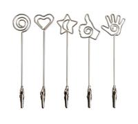 PHENOFICE Porte-photos Pinces Double Face en Métal Argenté, Lot de 10 Pièces, Support Mémo Circulaire Réutilisable pour Bureau et Décoration de Fête