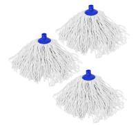 PHENOFICE Recharge Serpillière à Franges 3 Pièces pour Balai à Usage Humide et Sec, Tête de Balai Lavable en Coton, Accessoire de Rechange Facile à Remplacer pour Nettoyage du Sol