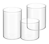 PHENOFICE Récipients à Bougie pour Décoration de Table Design Simple et Délicat Lot de 3 en Verre Transparent et Usage Pratique à Domicile