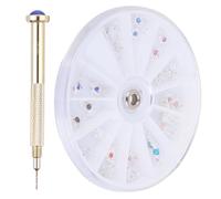 PHENOFICE Set Nail Art 24 Pendentifs en Alliage Perceuse Manuelle pour Décoration D’Ongles et Atelier de Création