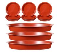 PHENOFICE Soucoupes Rondes Lot de 20 en Plastique Rouge 18 CM de Diamètre pour Pots de Fleurs et Jardinières, Bac d'Humidité pour Plantes d'Intérieur