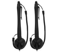 PHENOFICE Stylet pour Écran Résistif Noir avec Pointe Dure, Navigation Précise et Écriture sans Rayures, Lot de 2 avec Support en Silicone Adhésif et Cordon Anti-Perte pour Appareils