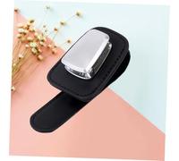 PHENOFICE Support Lunettes de Soleil Voiture Multi-fonction Clip Pare-soleil Alliage Zinc et PU Rangement Sécurisé pour Lunettes Fixation Facile sur Visière Auto Noir