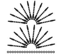 PHENOFICE Tiges de Fléchettes avec Anneaux 20pcs en Alliage D'aluminium 2ba Filetage Vis Métal Accessoires de Remplacement Jeu de Fléchettes Noir pour Pointes Acier