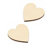 PHENOFICE Tranches de Bois de Cœur Non Peint 50 Pièces en Bouleau Naturel 6 Cm pour Décorations et Loisirs Créatifs DIY Artisanat