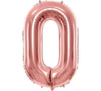 Phénoménal ballon en feuille numéro ''0'' en or rose - Parfait pour vos célébrations inoubliables Donnez vie à votre fête avec cet accent à la mode