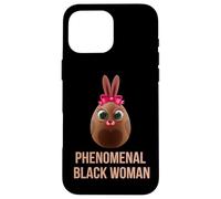 Phenomenal Melanin Black Woman Magic with Easter Black Bunny Coque pour iPhone 16 Pro Max