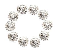 Phenovo Lot de 10 boutons en cristal à dos plat pour décoration DIY 15 mm Transparent