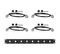 Phenyx Pro Kit de montage avant d'antenne BNC pour rack complet ANTK-FR4A | 4 câbles de 50 cm / 1.6 ft, plaque de montage en rack, connecteurs métalliques, compatible PTU-4000/5000/6000/7000
