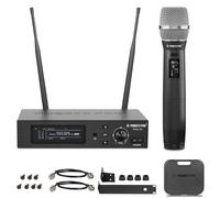 Phenyx Pro Système de Micro sans Fil La Vraie diversité avec 1000 canaux réglables, Microphone sans Fil Professionnels avec Balayage Automatique, UHF micros Karaoke pour Le Chant, la scène(PTU-1U)