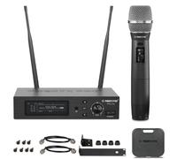 Phenyx Pro Système de Micro sans Fil La Vraie diversité avec 1000 canaux réglables, Microphone sans Fil Professionnels avec Balayage Automatique, UHF micros Karaoke pour Le Chant, la scène(PTU-1U)