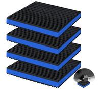 phepetroll Lot de 4 coussinets anti-vibrations pour machine à laver 15,2 x 15,2 x 2,2 cm, tapis d'amortissement sonore en caoutchouc nervuré EVA pour compresseurs d'air, conditionneur, tapis de course