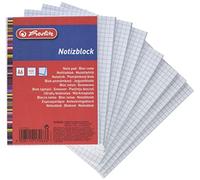 PHerlitz Lot de 8 Bloc Notes A6, 50 feuilles, Quadrillé