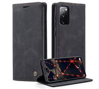 Phernykas Coque pour Samsung Galaxy S20 FE 4G/5G Étui Wallet Cover, Housse Flip en Cuir Premium PU Portefeuille Case, [Fentes pour Cartes] [Magnétique] [Antichoc] [Kickstand] Housse S20 FE Case, Noir