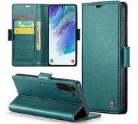 Phernykas Coque pour Samsung Galaxy S21 FE Étui Portefeuille Wallet Cover en Cuir PU avec Cartes Magnétique et RFID Protection Antivol Folio Housse Samsung S21 FE Case, Vert