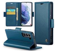 Phernykas Coque pour Samsung Galaxy S21 Plus Étui Portefeuille Wallet Cover en Cuir PU avec Cartes Magnétique et RFID Protection Antivol Folio Housse Samsung S21 Plus Case, Bleu