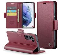 Phernykas Coque pour Samsung Galaxy S21 Plus Étui Portefeuille Wallet Cover en Cuir PU avec Cartes Magnétique et RFID Protection Antivol Folio Housse Samsung S21 Plus Case, Vin Rouge