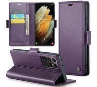 Phernykas Coque pour Samsung Galaxy S21 Ultra Étui Portefeuille Wallet Cover en Cuir PU avec Cartes Magnétique et RFID Protection Antivol Folio Housse Samsung S21 Ultra Case, Violet