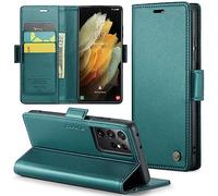 Phernykas Coque pour Samsung Galaxy S21 Ultra Étui Portefeuille Wallet Cover en Cuir PU avec Cartes Magnétique et RFID Protection Antivol Folio Housse Samsung S21 Ultra Case, Vert