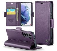 Phernykas Coque pour Samsung S21 Étui Portefeuille Cover en Cuir PU Wallet avec Cartes Magnétique et RFID Protection Antivol Folio Housse Samsung Galaxy S21 Case, Violet