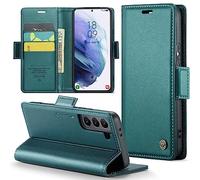 Phernykas Coque pour Samsung S21 Étui Portefeuille Cover en Cuir PU Wallet avec Cartes Magnétique et RFID Protection Antivol Folio Housse Samsung Galaxy S21 Case, Vert