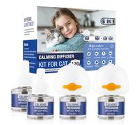 Pheromones Chat Feromone 6 in 1 pour Diffuseur Pheromone PhéRomones Anti Stress Prise Calmant Apaisant Apaiser Les Chats Conflit FéLines Relaxantes Et Calmantes Insipide(2 Prise + 4 Recharges)