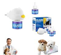 Pheromones Chien 3 en 1, Calmant Apaisant Prise Phéromones pour Apaiser, Calmantes, Les Relaxantes, Agité, Stressé Réduit Le Comportements 30 Jours, Insipide (1 Appareil Diffuseur + 2 Recharges)