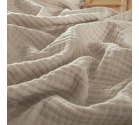 PHF Couverture en Mousseline 100% Coton pour lit Simple, 167,6 x 228,6 cm, légère et Respirante à 4 Couches, légère et Respirante pour l'été, literie en Gaze luxueusement Douce pour lit, Style