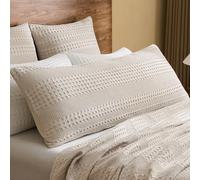 PHF Taie d'oreiller gaufrée 100% Coton avec Fermeture éclair, 50,8 x 137,2 cm, Douce, Respirante et Douce pour la Peau, Housse de Coussin décorative à Tissage gaufré, sans Rembourrage, Avoine