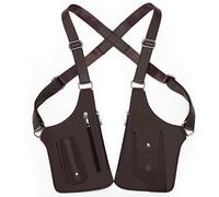 PHFDQKG Sacoche sous-bras pour homme, double compartiment, unisexe, en cuir