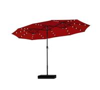 PHI VILLA Parasol de balcon rectangulaire 450 x 270 cm avec support et LED