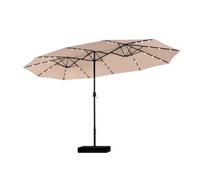 PHI VILLA Parasol de balcon rectangulaire 450 x 270 cm avec support et LED