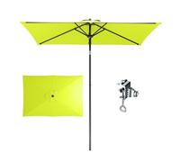PHI VILLA Parasol rectangulaire avec pince - 210 x 140 x 220 cm - Inclinable - Résistant au vent - Stable à emporter - Protection UV50+ - Pour balcon, terrasse, balustrade de balcon, table, vert