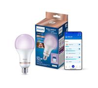 Philips Smart Lighting, Ampoule Connectée LED RGB A80, Culot E27, 2452 lm, Lumière Couleur et Blanc Réglable 2200-6500 K, Gradation Faible, Connected by WiZ, Alexa, Google Home, Apple Home