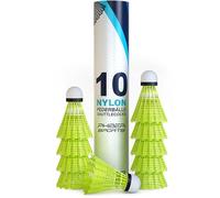 PHIBER-SPORTS Volants de Badminton en Plumes - Caractéristiques de Jeu parfaites - Idéal pour Les Débutants, Les Familles Et Les Professionnels - Volants de Badminton Speed - Jaune [10 pcs]